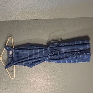 A New Day High Neck Blue Plaid Dress